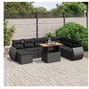 Image de Salon de Jardin avec Coussins 9 pcs, Canapés de Terrasse, Ensemble de Meubles de Patio, Mobilier d'Extérieur, Noir 3275848