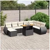 Image de Salon de Jardin avec Coussins 9 pcs, Canapés de Terrasse, Ensemble de Meubles de Patio, Mobilier d'Extérieur, Noir 3275849