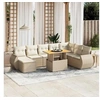 Image de Salon de jardin modulable 9 pièces - Résine tressée beige - 8 personnes