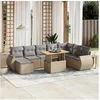 Image de Salon de Jardin avec Coussins 9 pcs, Canapés de Terrasse, Ensemble de Meubles de Patio, Mobilier d'Extérieur, Beige 3275852