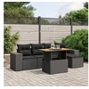 Image de Salon de Jardin avec Coussins 6 pcs, Canapés de Terrasse, Ensemble de Meubles de Patio, Mobilier d'Extérieur, Noir 3275918
