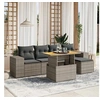 Image de Salon de jardin modulable rotin 6 pieces 5 personnes 62 x 55 x 69 cm gris