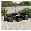 Image de Salon de Jardin avec Coussins 8 pcs, Canapés de Terrasse, Ensemble de Meubles de Patio, Mobilier d'Extérieur, Noir 3275932