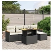 Image de Salon de Jardin avec Coussins 6 pcs, Canapés de Terrasse, Ensemble de Meubles de Patio, Mobilier d'Extérieur, Noir 3276031