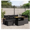 Image de Salon de Jardin avec Coussins 7 pcs, Canapés de Terrasse, Ensemble de Meubles de Patio, Mobilier d'Extérieur, Noir 3276037