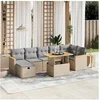 Image de Salon de jardin modulable resine tressee 7 personnes 8 pieces 62 x 55 x 69 cm beige