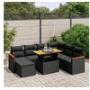 Image de Salon de Jardin avec Coussins 8 pcs, Canapés de Terrasse, Ensemble de Meubles de Patio, Mobilier d'Extérieur, Noir 3276051