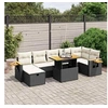 Image de Salon de Jardin avec Coussins 8 pcs, Canapés de Terrasse, Ensemble de Meubles de Patio, Mobilier d'Extérieur, Noir 3276150