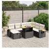 Image de Salon de Jardin avec Coussins 8 pcs, Canapés de Terrasse, Ensemble de Meubles de Patio, Mobilier d'Extérieur, Noir 3276157