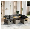 Image de Salon de jardin modulable rotin gris 5 personnes 55 x 62 x 69 cm 8 pieces