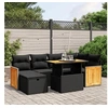 Image de Salon de Jardin avec Coussins 7 pcs, Canapés de Terrasse, Ensemble de Meubles de Patio, Mobilier d'Extérieur, Noir 3276247