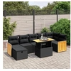Image de Salon de Jardin avec Coussins 8 pcs, Canapés de Terrasse, Ensemble de Meubles de Patio, Mobilier d'Extérieur, Noir 3276254
