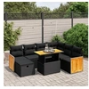 Image de Salon de jardin modulable 7 personnes 8 pieces resine tressee 62 x 55 x 69 cm noir
