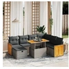 Image de Salon de jardin modulable resine tressee gris 7 personnes 62 x 55 x 69 8 pieces