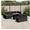 Image de Salon de Jardin avec Coussins 11 pcs, Canapés de Terrasse, Ensemble de Meubles de Patio, Mobilier d'Extérieur, Noir 3276511
