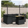 Image de Salon de Jardin avec Coussins 7 pcs, Canapés de Terrasse, Ensemble de Meubles de Patio, Mobilier d'Extérieur, Noir 3270684
