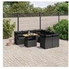 Image de Salon de Jardin avec Coussins 9 pcs, Canapés de Terrasse, Ensemble de Meubles de Patio, Mobilier d'Extérieur, Noir 3270719
