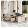 Image de Salon de Jardin avec Coussins 9 pcs, Canapés de Terrasse, Ensemble de Meubles de Patio, Mobilier d'Extérieur, Beige 3270723