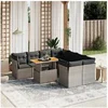 Image de Salon de Jardin avec Coussins 9 pcs, Canapés de Terrasse, Ensemble de Meubles de Patio, Mobilier d'Extérieur, Gris 3270724