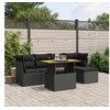 Image de Salon de Jardin avec Coussins 6 pcs, Canapés de Terrasse, Ensemble de Meubles de Patio, Mobilier d'Extérieur, Noir 3270803