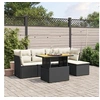 Image de Salon de Jardin avec Coussins 6 pcs, Canapés de Terrasse, Ensemble de Meubles de Patio, Mobilier d'Extérieur, Noir 3270804