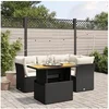 Image de Salon de Jardin avec Coussins 5 pcs, Canapés de Terrasse, Ensemble de Meubles de Patio, Mobilier d'Extérieur, Noir 3270811
