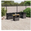Image de Salon de Jardin avec Coussins 7 pcs, Canapés de Terrasse, Ensemble de Meubles de Patio, Mobilier d'Extérieur, Noir 3270838