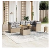 Image de Salon de Jardin avec Coussins 7 pcs, Canapés de Terrasse, Ensemble de Meubles de Patio, Mobilier d'Extérieur, Beige 3270842
