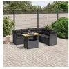 Image de Salon de Jardin avec Coussins 7 pcs, Canapés de Terrasse, Ensemble de Meubles de Patio, Mobilier d'Extérieur, Noir 3270845