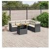 Image de Salon de Jardin avec Coussins 7 pcs, Canapés de Terrasse, Ensemble de Meubles de Patio, Mobilier d'Extérieur, Noir 3270846