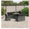 Image de Salon de jardin modulable noir resine tressee 9 pieces 62.0 x 62 x 69 8 personnes
