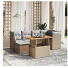 Image de Salon de Jardin avec Coussins 7 pcs, Canapés de Terrasse, Ensemble de Meubles de Patio, Mobilier d'Extérieur, Beige 3270940