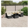 Image de Salon de Jardin avec Coussins 8 pcs, Canapés de Terrasse, Ensemble de Meubles de Patio, Mobilier d'Extérieur, Noir 3270944