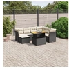 Image de Salon de Jardin avec Coussins 8 pcs, Canapés de Terrasse, Ensemble de Meubles de Patio, Mobilier d'Extérieur, Noir 3270951