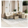Image de Salon de jardin modulable 9 pieces 8 personnes beige 62 x 62 x 69 cm resine tressee
