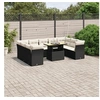 Image de Salon de Jardin avec Coussins 10 pcs, Canapés de Terrasse, Ensemble de Meubles de Patio, Mobilier d'Extérieur, Noir 3270993