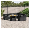 Image de Salon de Jardin avec Coussins 10 pcs, Canapés de Terrasse, Ensemble de Meubles de Patio, Mobilier d'Extérieur, Noir 3271006
