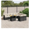 Image de Salon de Jardin avec Coussins 10 pcs, Canapés de Terrasse, Ensemble de Meubles de Patio, Mobilier d'Extérieur, Noir 3271007