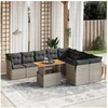 Image de Salon de Jardin avec Coussins 10 pcs, Canapés de Terrasse, Ensemble de Meubles de Patio, Mobilier d'Extérieur, Gris 3271011
