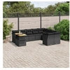 Image de Salon de Jardin avec Coussins 10 pcs, Canapés de Terrasse, Ensemble de Meubles de Patio, Mobilier d'Extérieur, Noir 3271013