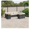 Image de Salon de Jardin avec Coussins 10 pcs, Canapés de Terrasse, Ensemble de Meubles de Patio, Mobilier d'Extérieur, Noir 3271014