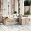 Image de Salon de Jardin avec Coussins 10 pcs, Canapés de Terrasse, Ensemble de Meubles de Patio, Mobilier d'Extérieur, Beige 3271016