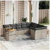 Image de Salon de Jardin avec Coussins 10 pcs, Canapés de Terrasse, Ensemble de Meubles de Patio, Mobilier d'Extérieur, Gris 3271018