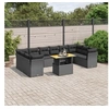 Image de Salon de Jardin avec Coussins 11 pcs, Canapés de Terrasse, Ensemble de Meubles de Patio, Mobilier d'Extérieur, Noir 3271020