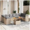 Image de Salon de Jardin avec Coussins 11 pcs, Canapés de Terrasse, Ensemble de Meubles de Patio, Mobilier d'Extérieur, Beige 3271024