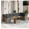 Image de Salon de Jardin avec Coussins 11 pcs, Canapés de Terrasse, Ensemble de Meubles de Patio, Mobilier d'Extérieur, Gris 3271025