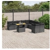 Image de Salon de Jardin avec Coussins 11 pcs, Canapés de Terrasse, Ensemble de Meubles de Patio, Mobilier d'Extérieur, Noir 3271041