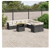 Image de Salon de Jardin avec Coussins 11 pcs, Canapés de Terrasse, Ensemble de Meubles de Patio, Mobilier d'Extérieur, Noir 3271042
