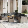 Image de Salon de Jardin avec Coussins 11 pcs, Canapés de Terrasse, Ensemble de Meubles de Patio, Mobilier d'Extérieur, Gris 3271046