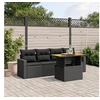Image de Salon de Jardin avec Coussins 5 pcs, Canapés de Terrasse, Ensemble de Meubles de Patio, Mobilier d'Extérieur, Noir 3271188